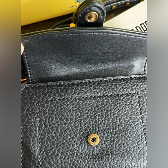 Steve Madden Black Leather Wristlet with Gold Accents - Picture 7 of 10